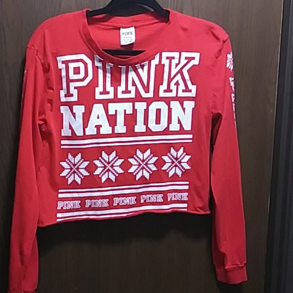 COPY - PINK L/S crop tee